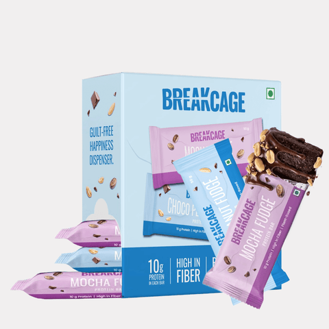 Protein Bars Choco Peanut Fudge & Mocha 10 g Protein (Pack of 6)