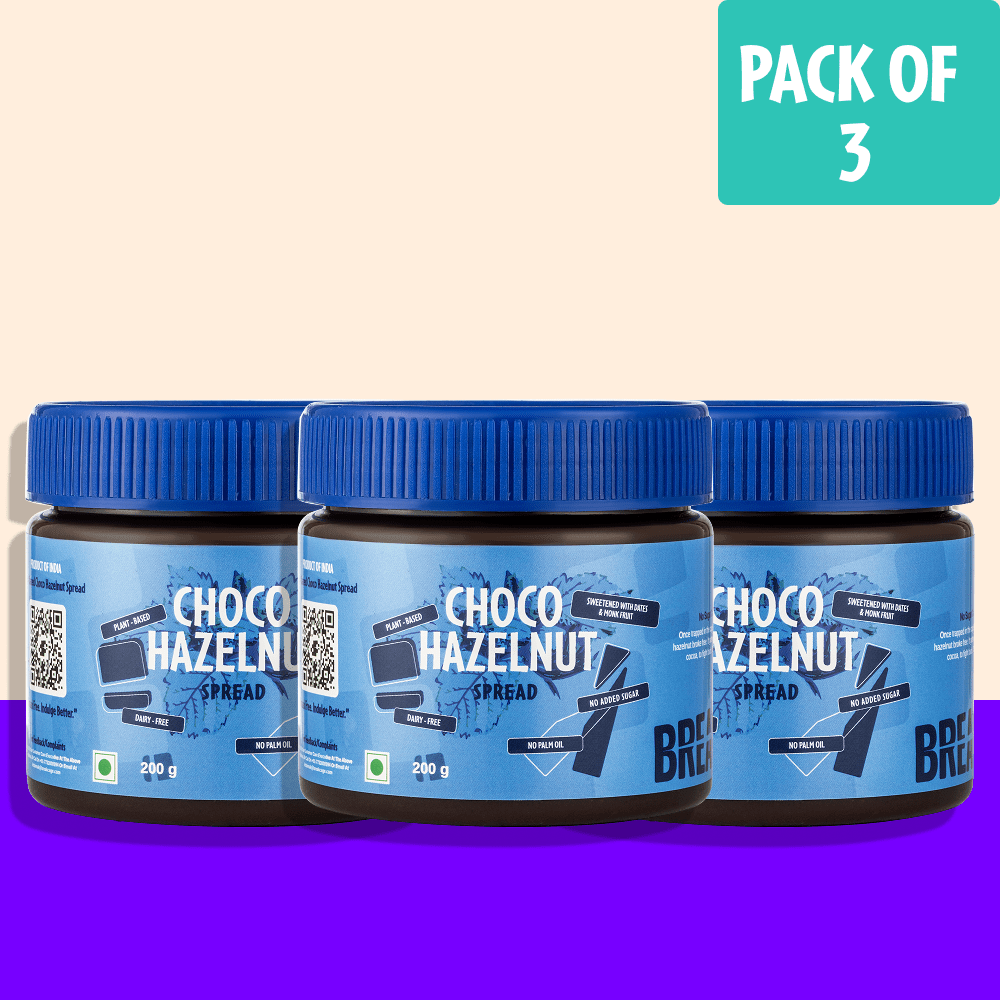 BreakCage Vegan Chocolate Hazelnut Spread – 200g (Pack of 3)
